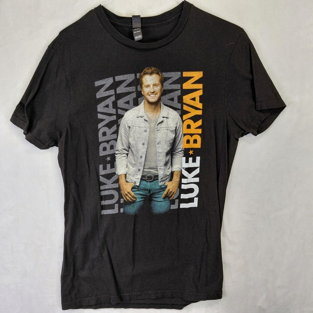 Luke Bryan 2019 Sunset Repeat Tour Graphic T-Shirt Mens Medium Black Concert Tee